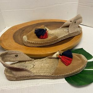 Soludos Slingback Tasseled Leather Espadrilles